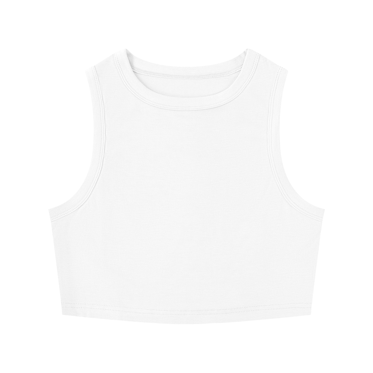 White cotton top tank tops crop style front view by ODMPOD